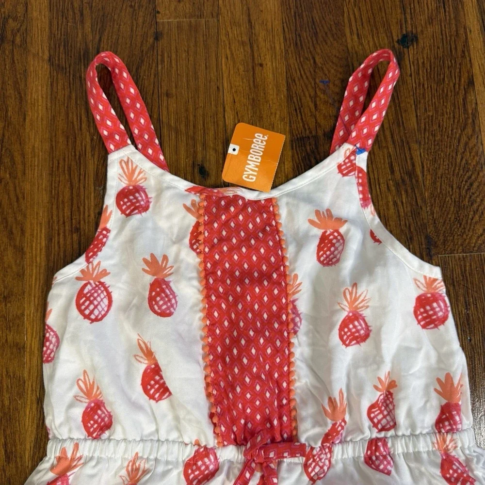 Girls Pineapple Gymboree Size 10 Summer Dress Pink White Orange